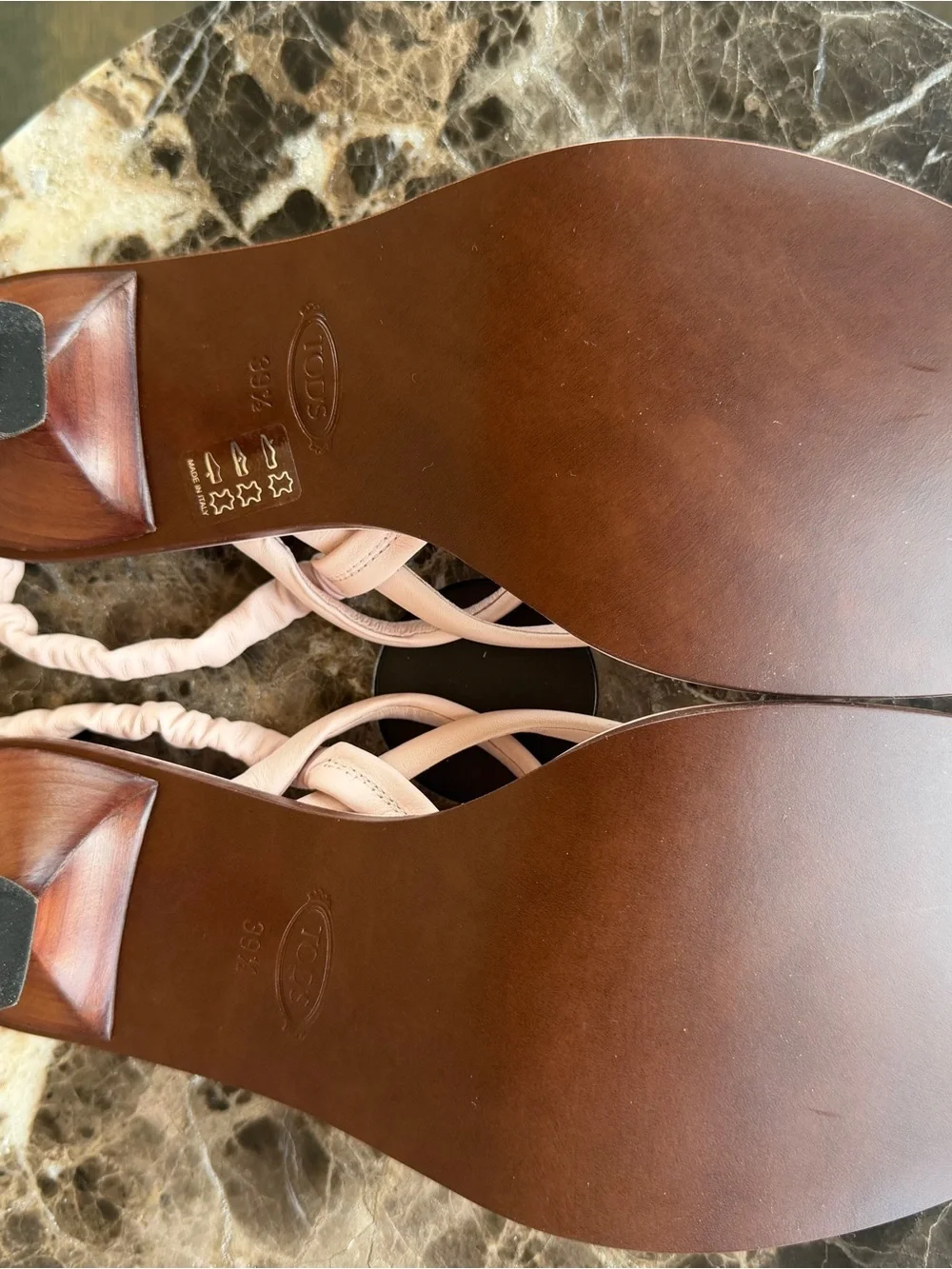 Tod’s Pink Leather Slingback Kitten Heel Sandals 39.5
